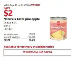 Costco Nature's Taste pineapple pizza cut offer