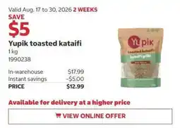 Costco Yupik toasted kataifi offer