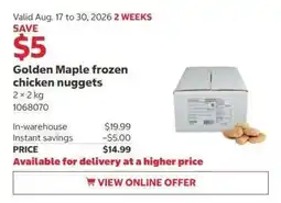 Costco Golden Maple frozen chicken nuggets offer