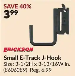 Princess Auto Erickson small e-track j-hook offer