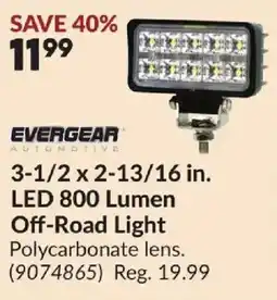 Princess Auto Evergear automotive led 800 lumen off-road light offer