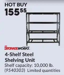 Princess Auto StorageWorks 4-Shelf Steel Shelving Unit offer