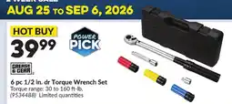 Princess Auto Grease & Gear 6 pc 1/2 in. dr Torque Wrench Set offer