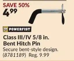 Princess Auto Powerfist class iii/iv 5/8 in. bent hitch pin offer