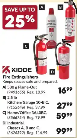 Princess Auto KIDDE Fire Extinguishers offer