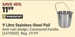 Princess Auto Powerfist 9 Litre Stainless-Steel Pail offer