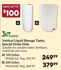 Princess Auto Flexahopper vertical liquid storage tanks offer