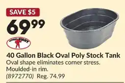 Princess Auto Little Giant 40 Gallon Black Oval Poly Stock Tank offer