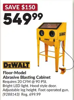 Princess Auto DeWalt floor-model abrasive blasting cabinet offer