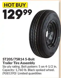 Princess Auto ST205/75R14 5-Bolt Trailer Tire Assembly offer
