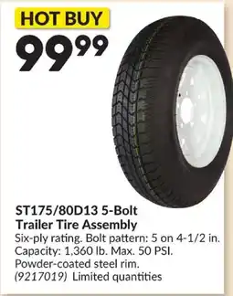 Princess Auto ST175/80D13 5-Bolt Trailer Tire Assembly offer