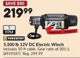 Princess Auto Powerfist 5,500 lb 12V DC Electric Winch offer