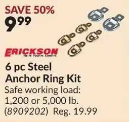 Princess Auto Erickson 6 pc Steel Anchor Ring Kit offer