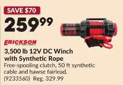 Princess Auto Erickson 3,500 lb 12V DC Winch offer