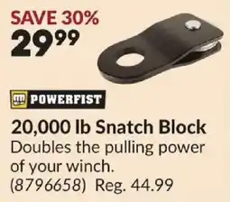 Princess Auto Powerfist 20,000 lb snatch block offer