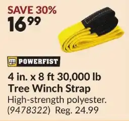 Princess Auto Powerfist tree winch strap offer