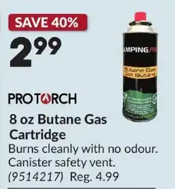 Princess Auto Protorch butane gas cartridge offer