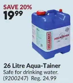 Princess Auto Reliance aqua-tainer offer