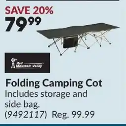 Princess Auto Red Mountain Valley Folding Camping Cot offer