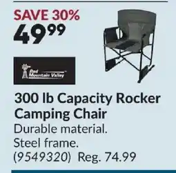 Princess Auto Red Mountain Valley 300 Ib Capacity Rocker Camping Chair offer