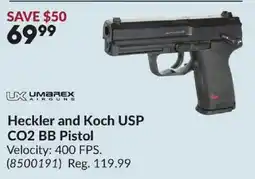 Princess Auto Umarex Heckler and Koch USP CO2 BB Pistol offer