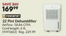 Princess Auto Powerfist 22 Pint Dehumidifier offer