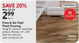Home Hardware Expresso press & go vinyl plank flooring offer
