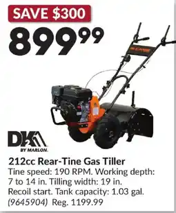 Princess Auto Dka 212cc Rear-Tine Gas Tiller offer