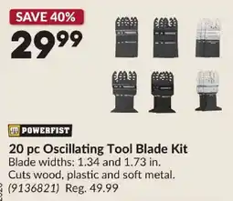 Princess Auto Powerfist 20 pc Oscillating Tool Blade Kit offer