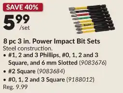 Princess Auto Titan 8 pc 3 in. Power Impact Bit Sets offer