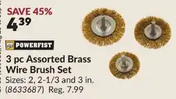 Princess Auto Powerfist 3 pc Assorted Brass Wire Brush Set offer