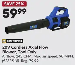 Princess Auto Powerfist 20V Cordless Axial Flow Blower, Tool Only offer