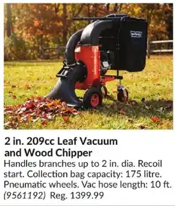 Princess Auto super brand 2 in. 209cc leaf vacuum and wood chipper offer