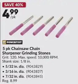 Princess Auto Powerfist chainsaw chain sharpener grinding stones offer