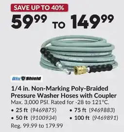 Princess Auto Blu Shield 1/4 in. Non-Marking Poly-Braided Pressure Washer Hoses with Coupler offer