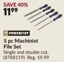 Princess Auto Powerfist 5 pc Machinist File Set offer