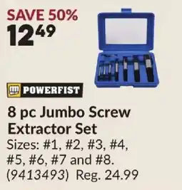 Princess Auto Powerfist 8 pc Jumbo Screw Extractor Set offer