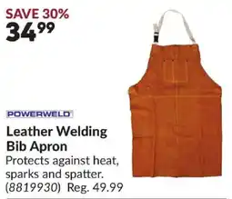 Princess Auto Powerweld leather welding bib apron offer