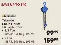 Princess Auto Powerfist triangle chain hoists offer