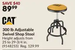 Princess Auto Cat 300 lb Adjustable Swivel Shop Stool offer