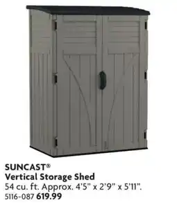 Home Hardware Suncast vertical storage shed offer