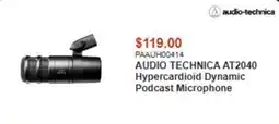 Canada Computers Audio technica at2040 hypercardioid dynamic podcast microphone offer