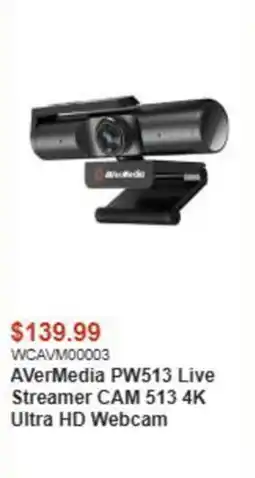 Canada Computers AverMedia PW513 Live Streamer CAM 513 4K Ultra HD Webcam offer