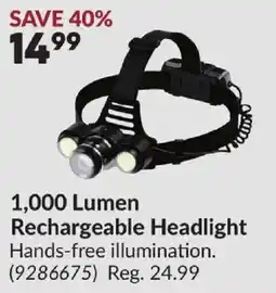 Princess Auto Rechargeable Headlight offer