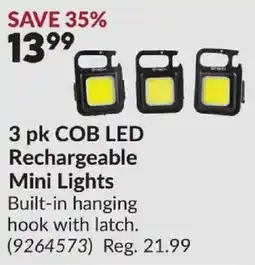 Princess Auto 3 pk COB LED Rechargeable Mini Lights offer