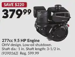 Princess Auto 277cc 9.5 HP Engine offer
