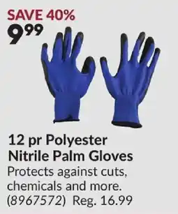 Princess Auto Polyester Nitrile Palm Gloves offer