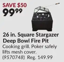 Princess Auto Square Stargazer Deep Bowl Fire Pit offer