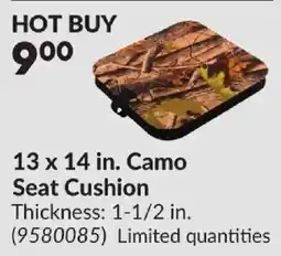 Princess Auto Camo Seat Cushion offer