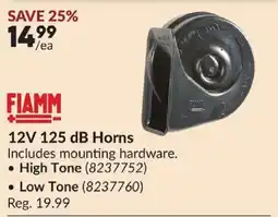Princess Auto Fiamm 12v 125 db horns offer